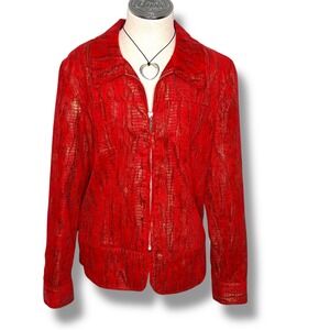 Erin London Vibrant Red Textured Blazer